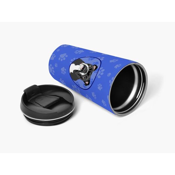 English Bulldog Black and White  Stainless Steel 16 oz  Tumbler, Blue - Picture 4 of 4